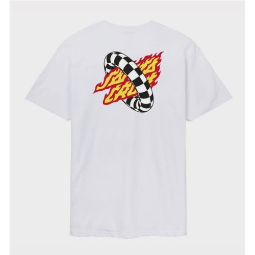 SANTA CRUZ GOAL FLAME TEE BLANCO