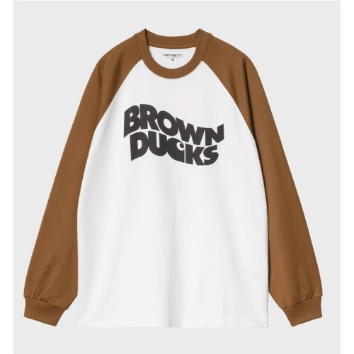CARHARTT WIP BROWN DUCKS LS BLANCO