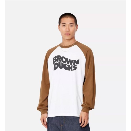 CARHARTT WIP BROWN DUCKS LS BLANCO