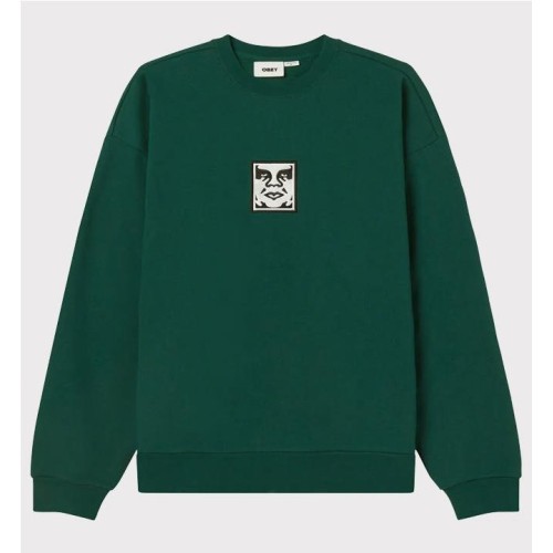OBEY ICON EXTRA HEAVY CREWNECK VERDE