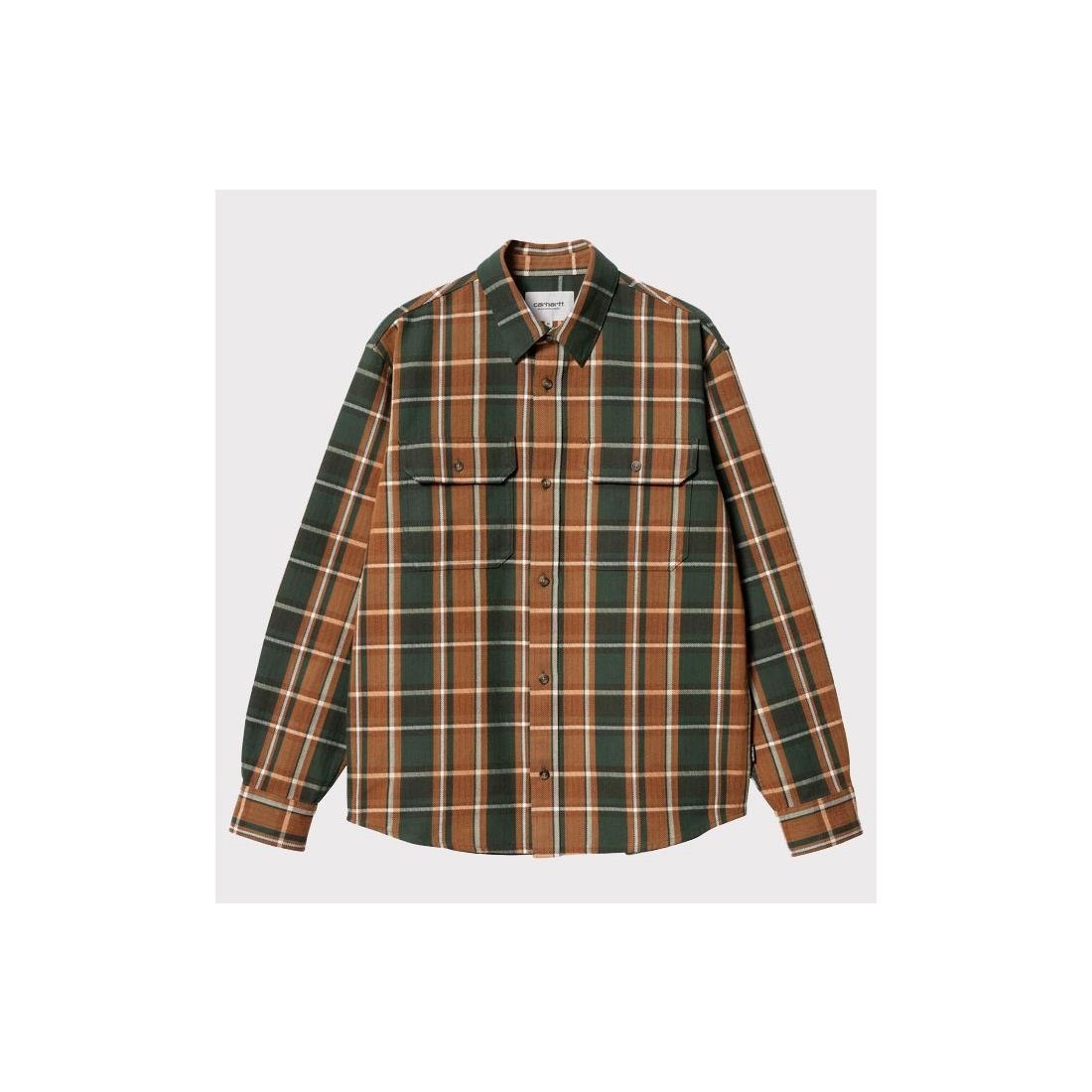 CARHARTT WIP HOBART SHIRT LS MARRON