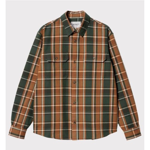 CARHARTT WIP HOBART SHIRT LS MARRON