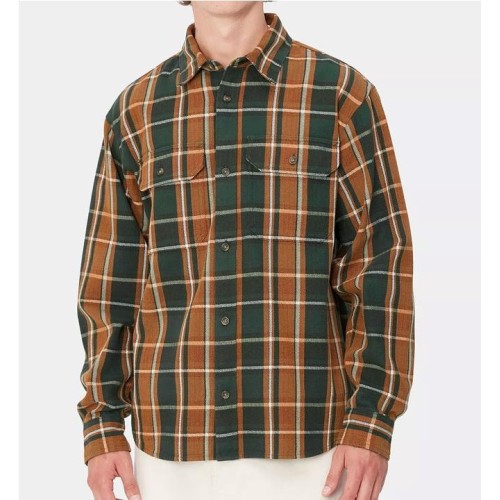 CARHARTT WIP HOBART SHIRT LS MARRON