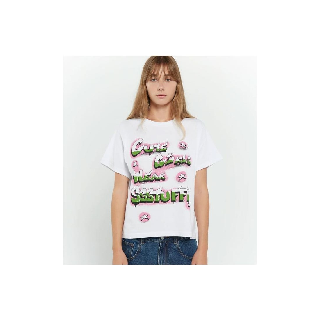 SSSTUFFF CUTE GIRLS TEE BLANCO