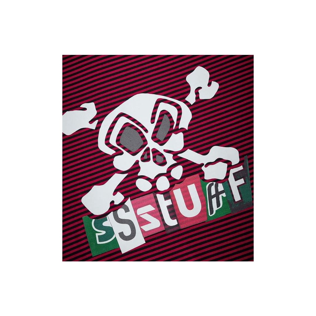 SSSTUFFF SKULL STRIPES LS ROJO