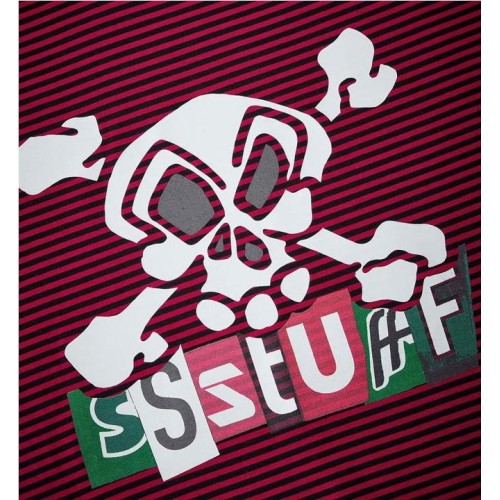 SSSTUFFF SKULL STRIPES LS ROJO
