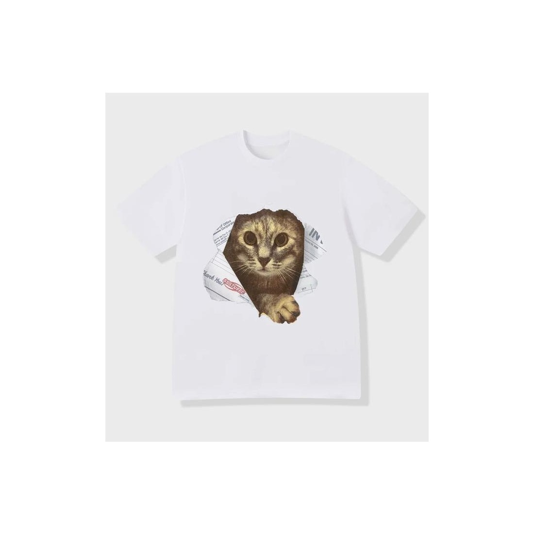 SSSTUFFF PAPER CATS TEE BLANCO