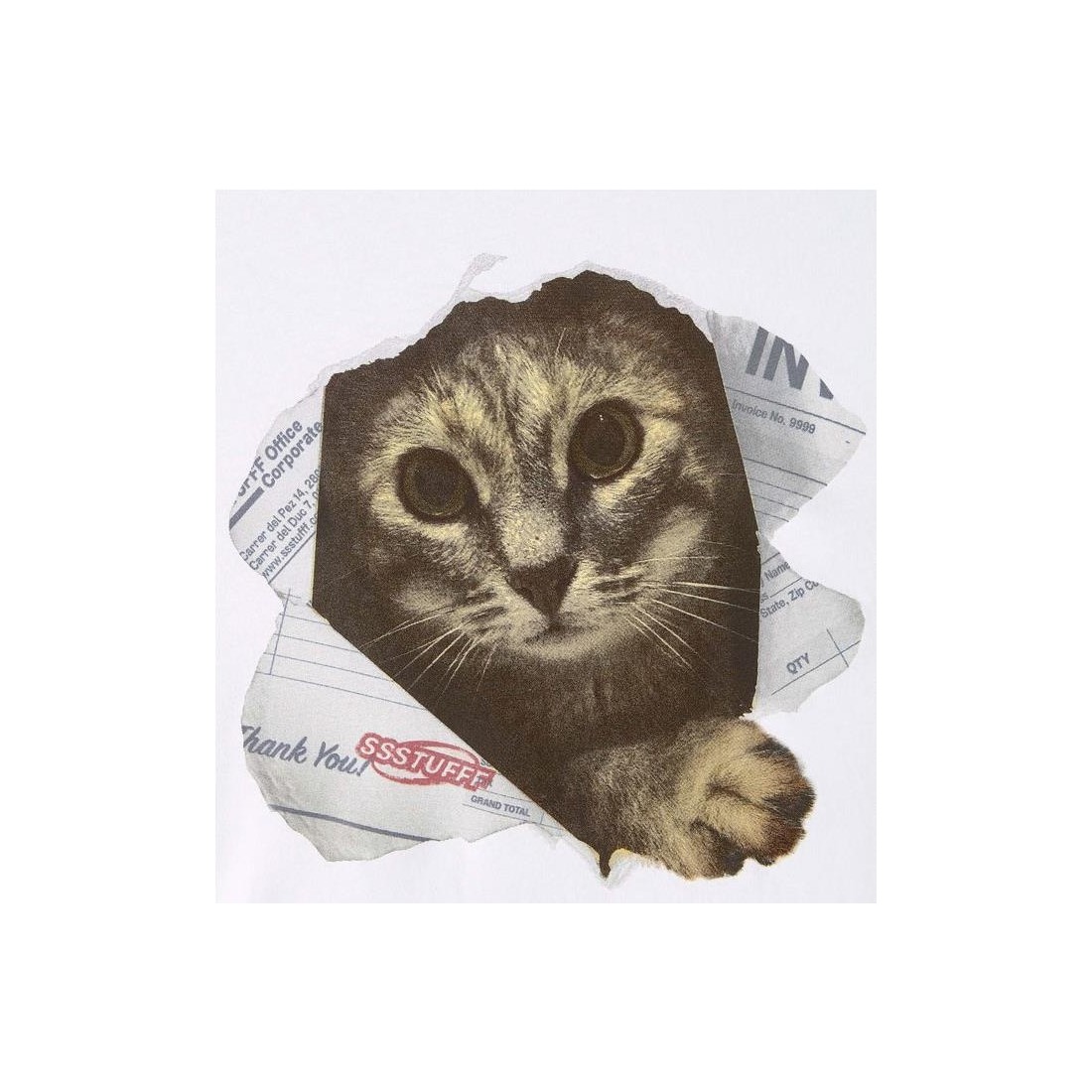 SSSTUFFF PAPER CATS TEE BLANCO