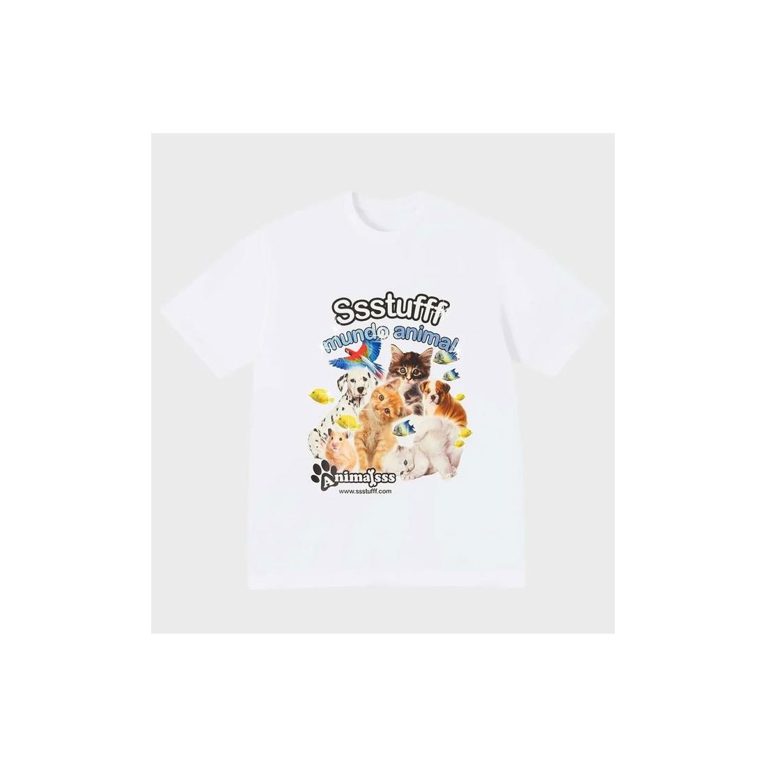 SSSTUFFF ANIMAL WORLD TEE BLANCO