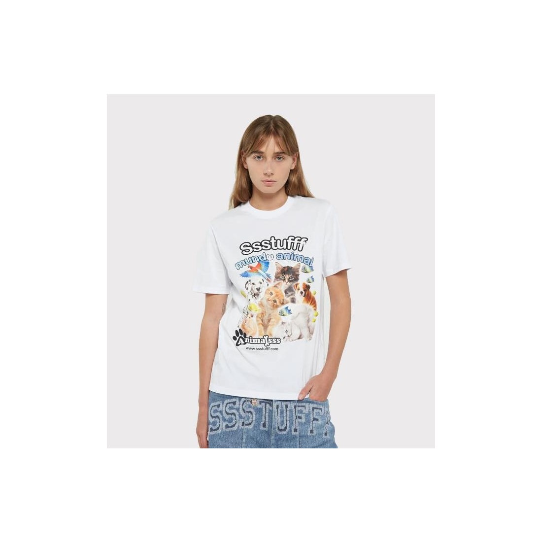 SSSTUFFF ANIMAL WORLD TEE BLANCO