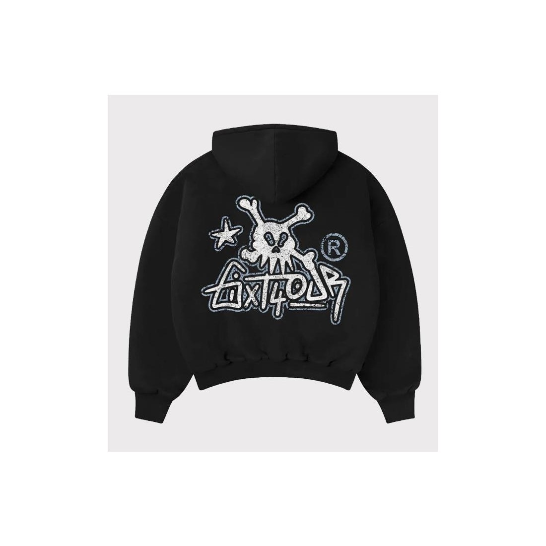 6IXT4OUR SKULL TAG HOODIE NEGRO