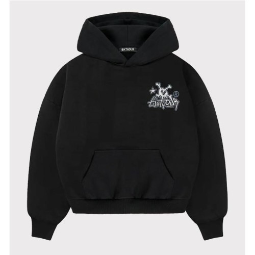 6IXT4OUR SKULL TAG HOODIE NEGRO