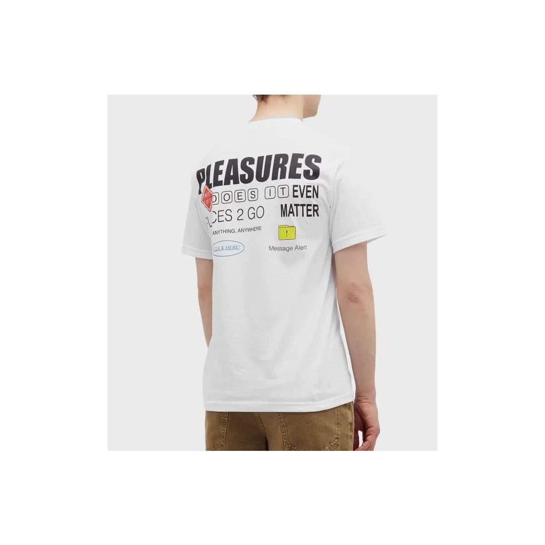 PLEASURES GRASS FED TEE BLANCO