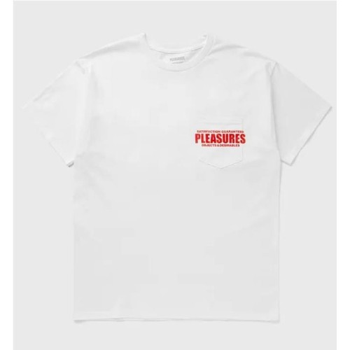 PLEASURES STAFF POCKET TEE BLANCO