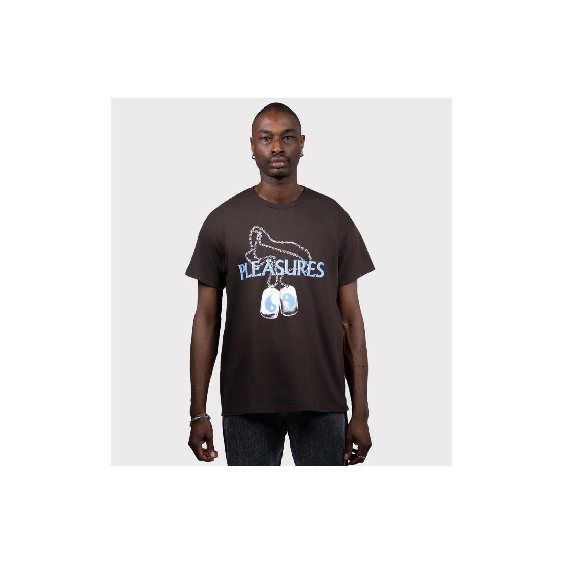 PLEASURES DOG TAGS TEE MARRON
