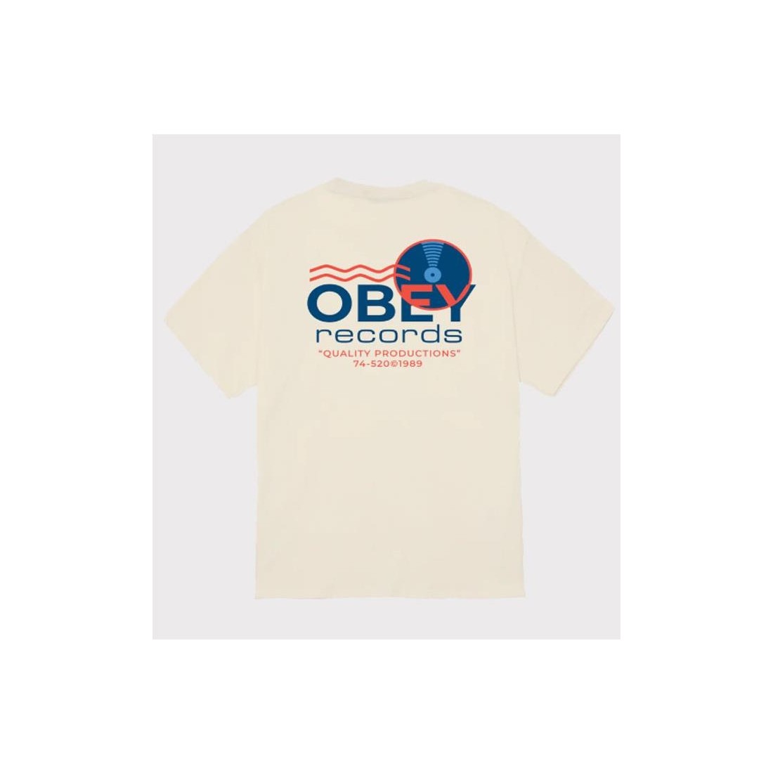 OBEY RECORDS SOUND WAVES TEE BEIGE