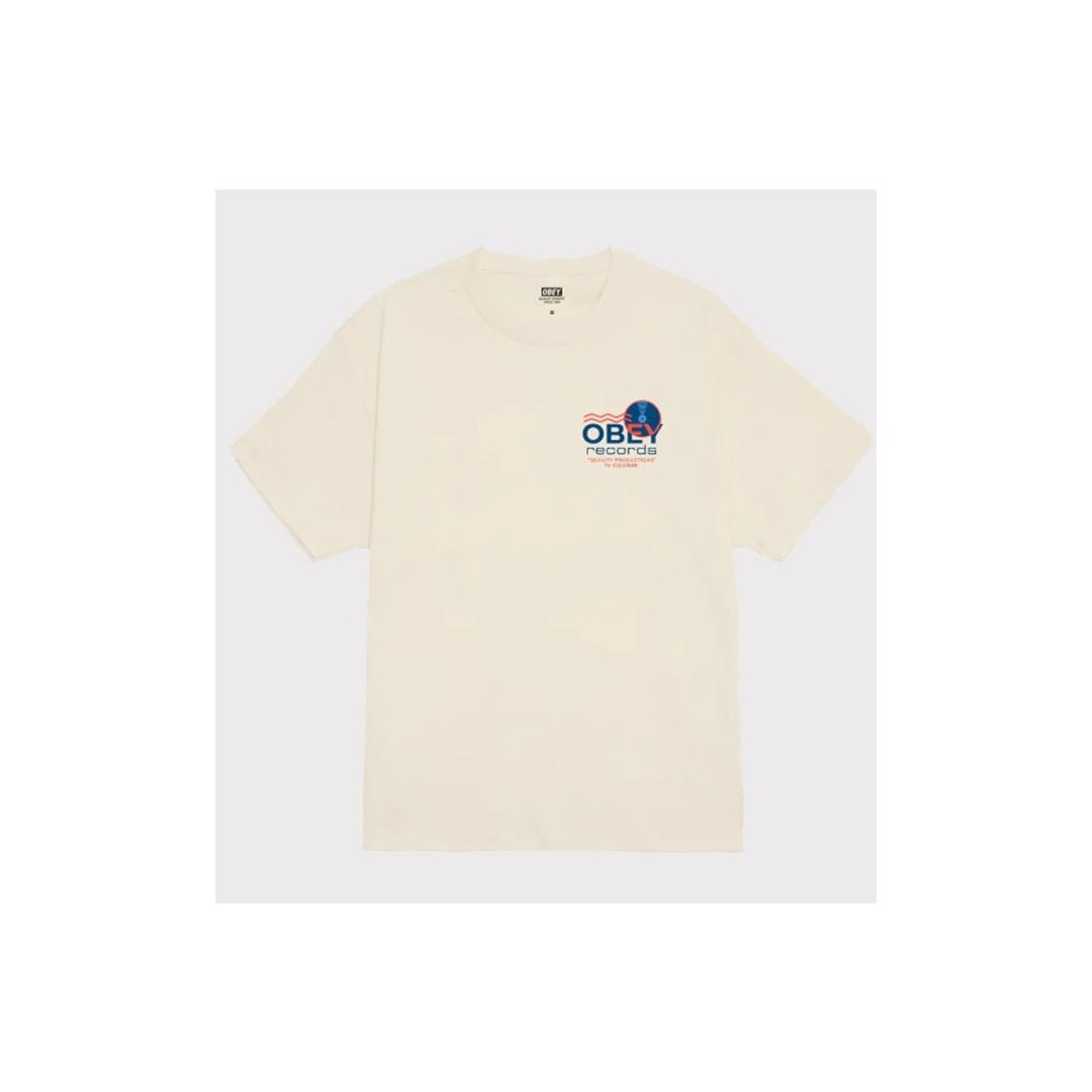 OBEY RECORDS SOUND WAVES TEE BEIGE