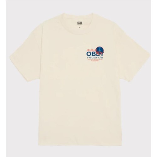OBEY RECORDS SOUND WAVES TEE BEIGE