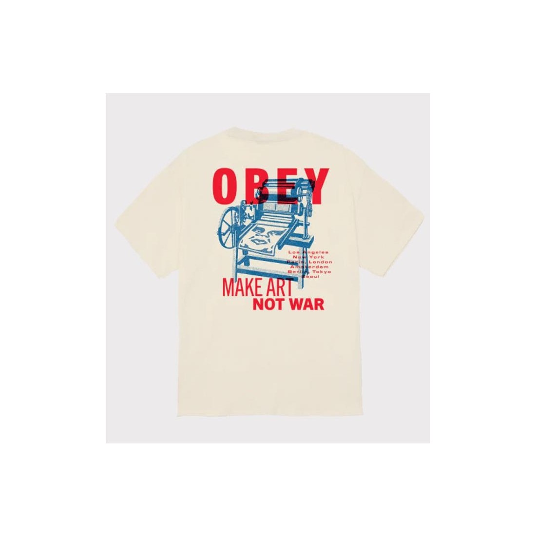 OBEY PRINTING PRESS MAKE ART BEIGE