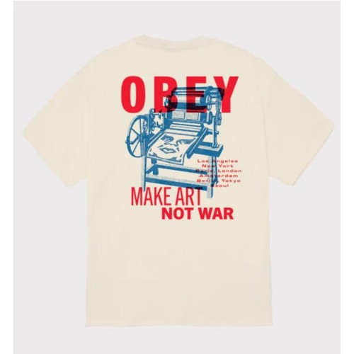 OBEY PRINTING PRESS MAKE ART BEIGE