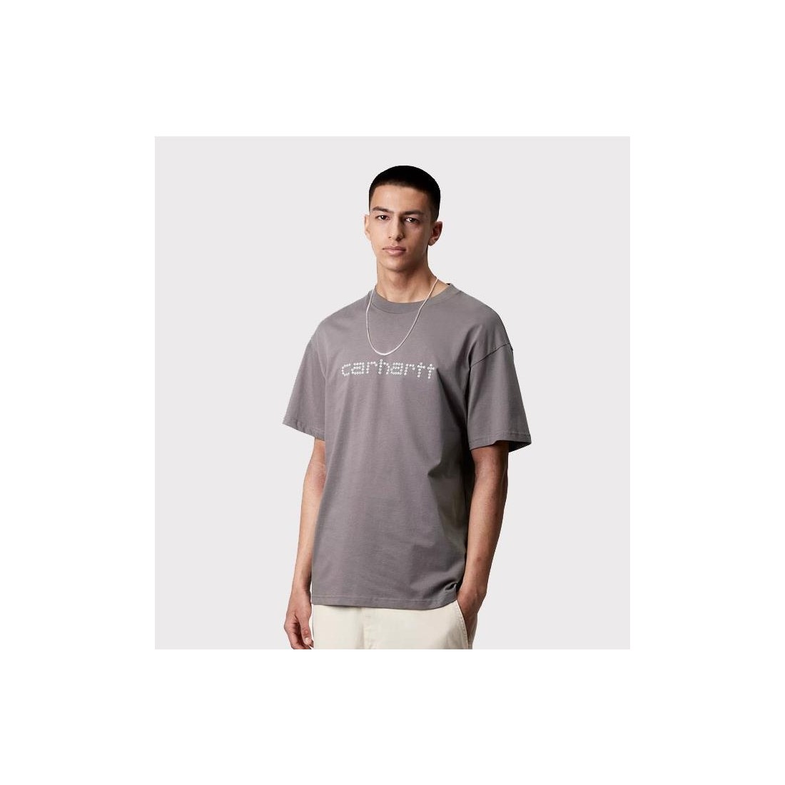 CARHARTT WIP RIVET SCRIPT TEE GRIS