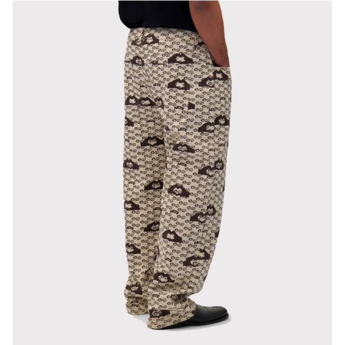 ARTE HAND HEARTS PRINT PANTS BEIGE1