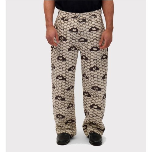 ARTE HAND HEARTS PRINT PANTS BEIGE1