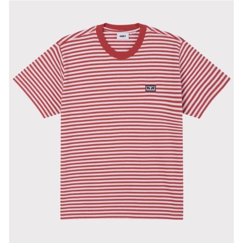 OBEY WORKS EYES STRIPE TEE ROJO