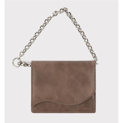 DIME CHAIN LEATHER WALLET MARRON
