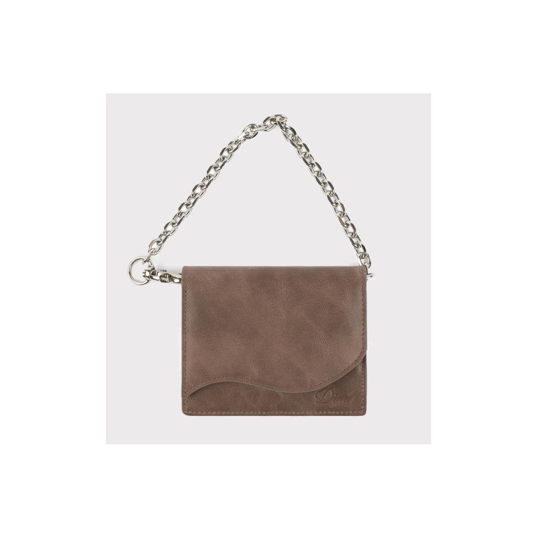 DIME CHAIN LEATHER WALLET MARRON