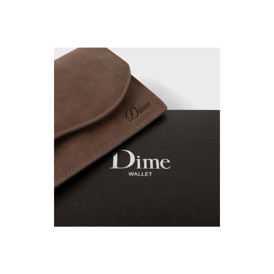 DIME CHAIN LEATHER WALLET MARRON