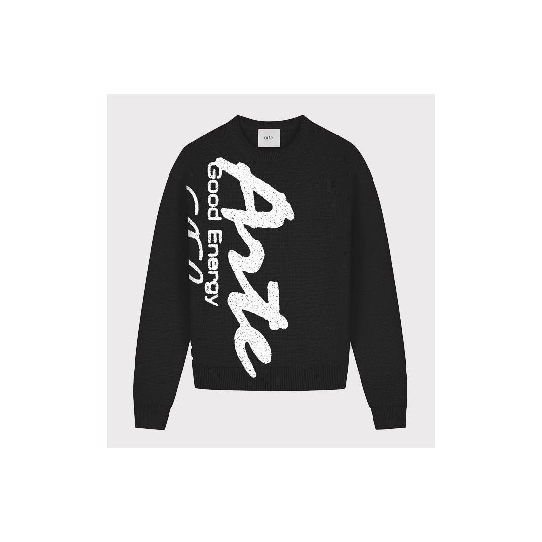 ARTE BIG PRINT KNIT SWEATER NEGRO