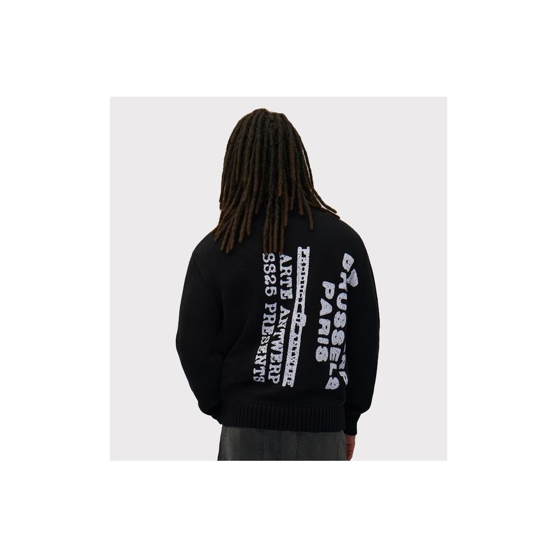 ARTE BIG PRINT KNIT SWEATER NEGRO