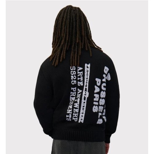ARTE BIG PRINT KNIT SWEATER NEGRO