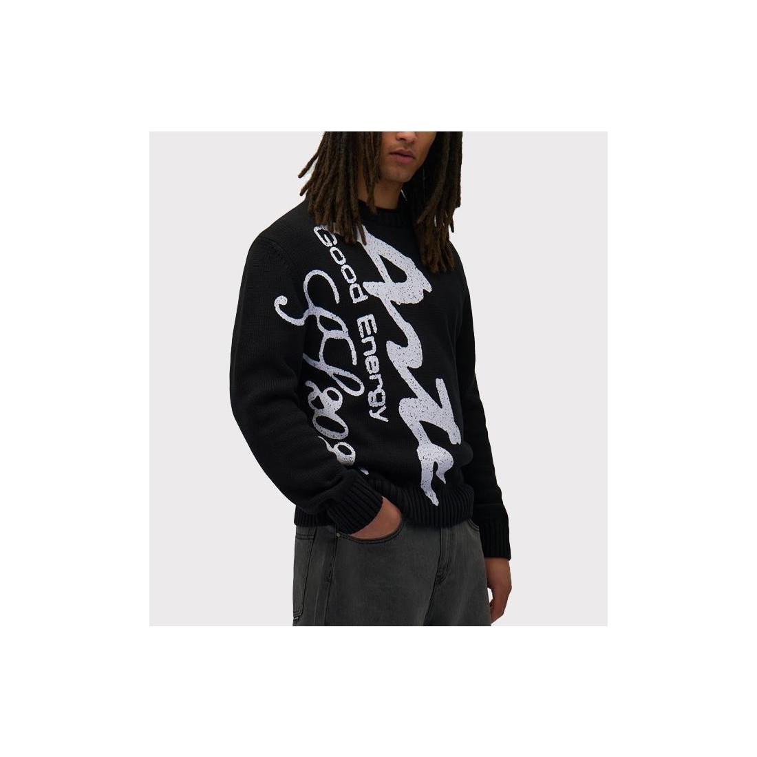 ARTE BIG PRINT KNIT SWEATER NEGRO