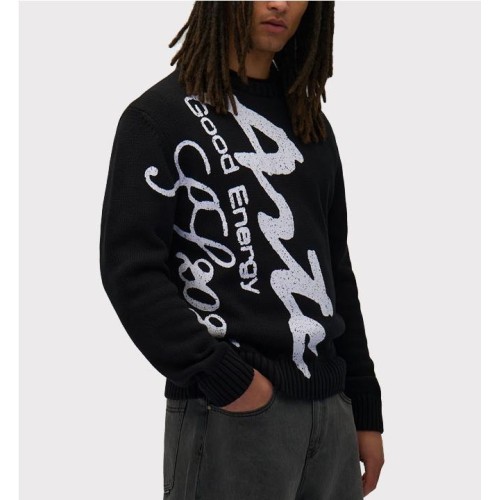 ARTE BIG PRINT KNIT SWEATER NEGRO