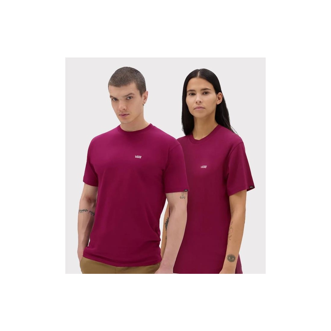 VANS LEFT CHEST LOGO TEE ROJO