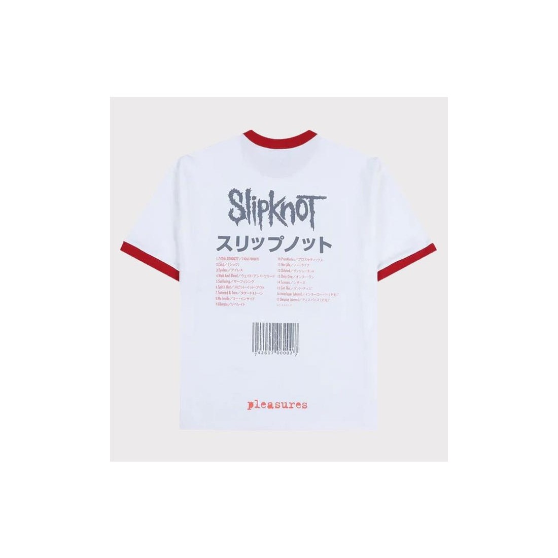 PLEASURES SEL TITLD RINGER TEE BLANCO