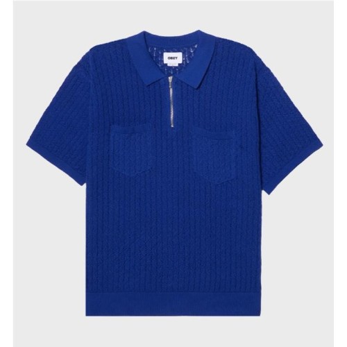 OBEY GRANT QUATER ZIP SWEATER AZUL