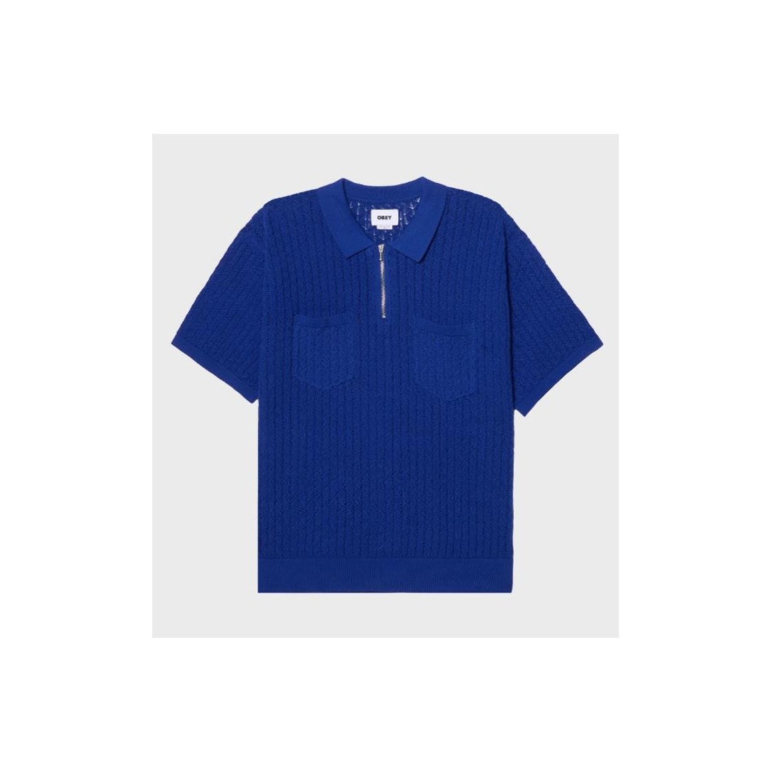 OBEY GRANT QUATER ZIP SWEATER AZUL