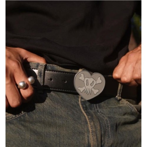 6IXT4OUR SKULL BELT NEGRO 2