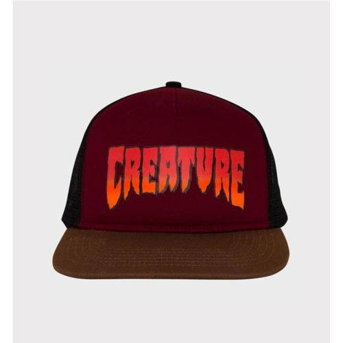 CREATURE LOGO MESH TRUCKER CAP GRANATE