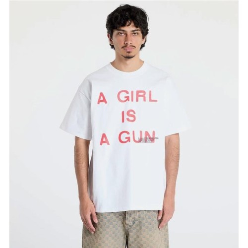 PLEASURES GIRL IS A GUN TEE BLANCO 2