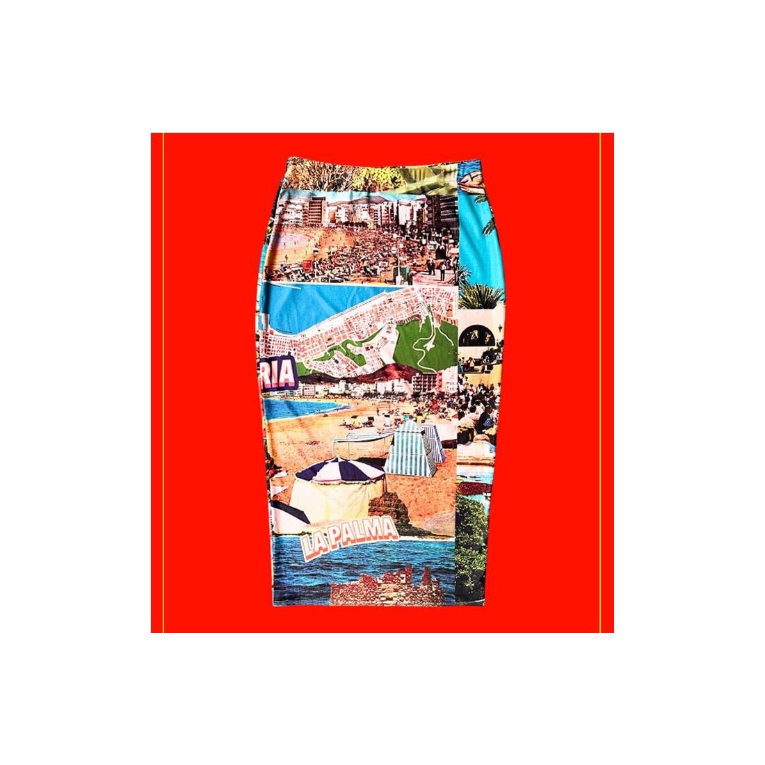 CHACHO TOURIST POSTAL SKIRT MULTICOLOR