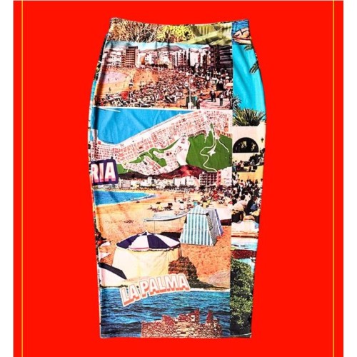 CHACHO TOURIST POSTAL SKIRT MULTICOLOR