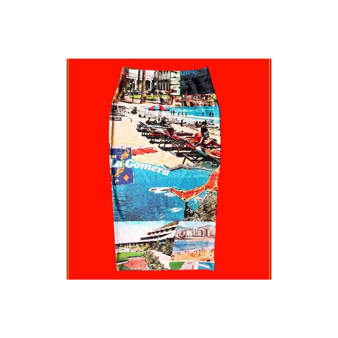 CHACHO TOURIST POSTAL SKIRT MULTICOLOR