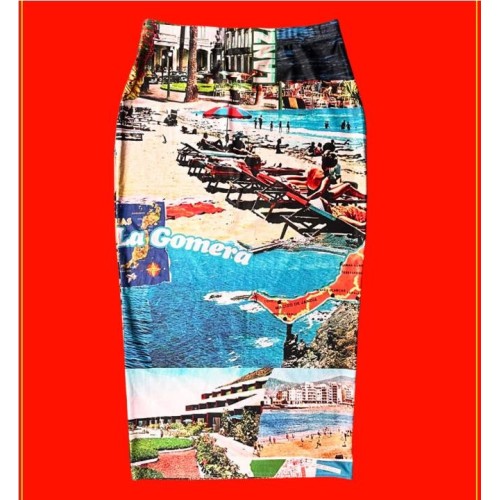 CHACHO TOURIST POSTAL SKIRT MULTICOLOR