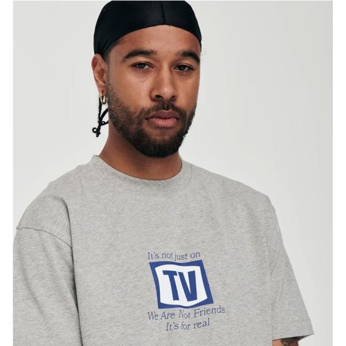 WE ARE NOT FRIENDS REAL TEE GRIS