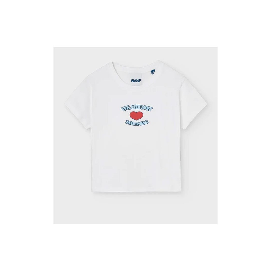 WE ARE NOT FRIENDS W LOVE CROP BLANCO