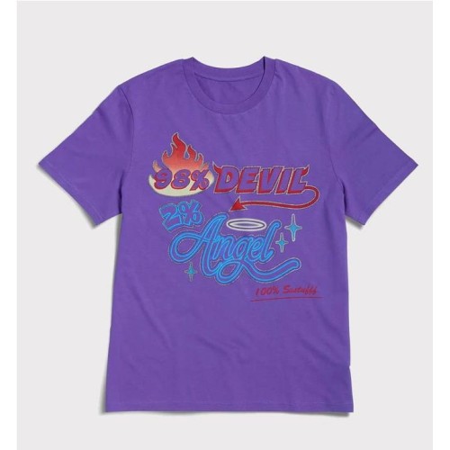 SSSTUFFF DEVIL ANGEL TEE VIOLETA